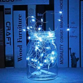 img 1 attached to 🌟 Starry String Fairy Lights: 3 Modes Firefly Lights with Timer – 20 Micro LED on 7.2ft/2m Silver Copper Wire, Battery Powered for Wedding, Christmas, DIY Centerpiece Decorations – 15 Pack (Cool White)