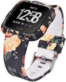 img 4 attached to Силиконовые браслеты CAGOS для умных часов Fitbit Versa/Versa 2/Versa Lite - Запасные аксессуары с защитным чехлом - Браслеты для женщин и мужчин (Роза, Большой)