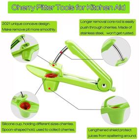 img 3 attached to Food-Grade Stainless Steel Cherry Pitter & Strawberry Huller Tool with 🍒 Space-Saving Lock Design - Portable Kitchen Aid for Cherry & Olive Pit Removal