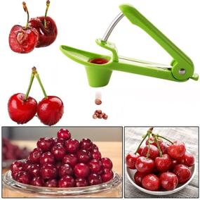 img 4 attached to Food-Grade Stainless Steel Cherry Pitter & Strawberry Huller Tool with 🍒 Space-Saving Lock Design - Portable Kitchen Aid for Cherry & Olive Pit Removal