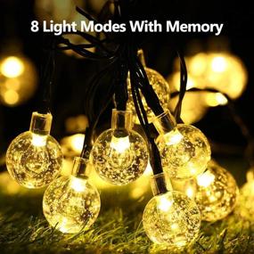 img 3 attached to Brizled Solar String Lights: Waterproof 8 Modes Crystal Ball Globe Lights for Outdoor Wedding, Patio Garden, and More!