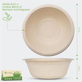 img 3 attached to 🌱 Ecovita 100% Compostable Paper Bowls [16 oz.] – 150 Disposable Eco Friendly Solid Tree Free Liquid and Heat Resistant Bowls – Plastic Alternative