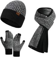 🧣 теплая зимняя шапка с сенсорной функцией - вязанные мужские аксессуары и шарфы. логотип