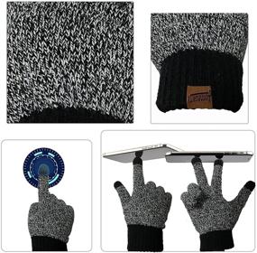 img 3 attached to 🧣 Warm Winter Beanie with Touchscreen Functionality - Knitted Men's Accessories and Scarves