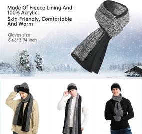 img 1 attached to 🧣 Warm Winter Beanie with Touchscreen Functionality - Knitted Men's Accessories and Scarves