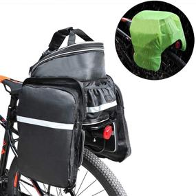 img 1 attached to 🚲 Водонепроницаемая сумка для велосипеда CamGo: задняя багажная сумка на багажник с возможностью расширения объема от 10 до 25 литров, удлиненный плечевой ремень и дождевик для оптимальной перевозки на велосипедном багажнике.