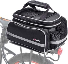 img 4 attached to 🚲 Водонепроницаемая сумка для велосипеда CamGo: задняя багажная сумка на багажник с возможностью расширения объема от 10 до 25 литров, удлиненный плечевой ремень и дождевик для оптимальной перевозки на велосипедном багажнике.