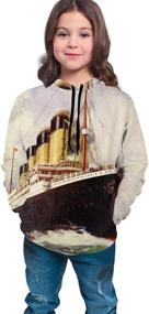 img 2 attached to New Vintage Titanic Ocean Rms Teen Boys Hoodie with Print, Drawstring and Pocket - Sweatshirt