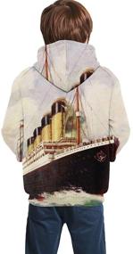 img 3 attached to New Vintage Titanic Ocean Rms Teen Boys Hoodie with Print, Drawstring and Pocket - Sweatshirt