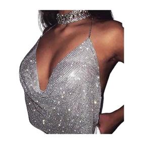 img 4 attached to Yokawe Rhinestone Backless Nightclub Accessories