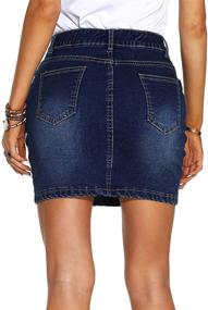 img 2 attached to Women's Stretch Denim Skirt - GUANYY Casual Style
