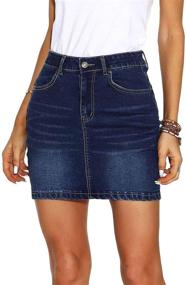img 4 attached to Women's Stretch Denim Skirt - GUANYY Casual Style