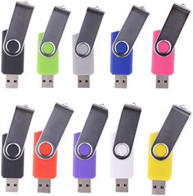 img 4 attached to LHN 8GB Swivel USB Flash Drive Bulk Pack (10 Units) - USB 2.0 Memory Stick with 9 Color Options