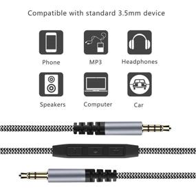 img 1 attached to 🎧 LANMU 3.5mm Audio Cable Aux Cord for Skullcandy Crusher, Hesh 3, Hesh 2, Hesh, Venue, Grind Headphones - Male to Male Headphone Wire Stereo Cable with Mic &amp; Volume Control - 4.6ft