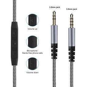 img 3 attached to 🎧 LANMU 3.5mm Audio Cable Aux Cord for Skullcandy Crusher, Hesh 3, Hesh 2, Hesh, Venue, Grind Headphones - Male to Male Headphone Wire Stereo Cable with Mic &amp; Volume Control - 4.6ft