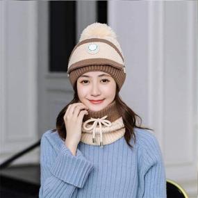 img 2 attached to ❄️ Winter Essentials: 3pcs/Set Fashion Women's Knitted Hat with Warm Mask and Neck Scarf