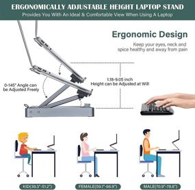 img 1 attached to ✨ Улучшите свою рабочую станцию с P-JING Настраиваемым ноутбуком Стендом - Идеально подходит для Mac, Ноутбуков, Alienwar, Lenovo и других 10-17 дюймовых ноутбуков!