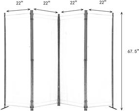 img 3 attached to 🏢 GOJOOASIS 4 Panel Room Divider: Folding Privacy Screen for Home Office, Dorm Decor - Grey-White Pole