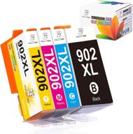 🖨️ 902xl compatible ink cartridges for hp officejet pro 6968 6978 6962 6958 6954 6979 6954 printer - miss deer upgraded replacement 902xl ink cartridge set (black, yellow, magenta, cyan) логотип