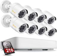 📷 anlapus 5mp lite 8-канальная проводная домашняя система видеонаблюдения h.265+ с жестким диском на 2 тб, 8-канальный 4-в-1 записывающий видеорегистратор cctv dvr и 8 1080p камер для наружного применения - камеры для видеонаблюдения могут оповещать о движении логотип