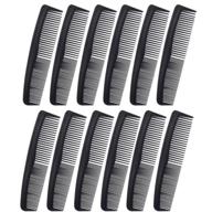 🖤 favorite (12 pack) 5" thin pocket hair comb beard & mustache combs for men's hair, beard, mustache, and sideburns (black) - flexible design logo