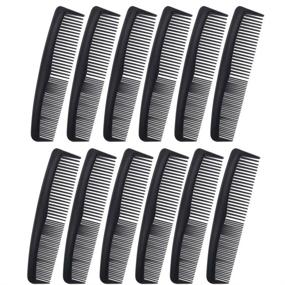 img 4 attached to 🖤 Favorite (12 Pack) 5" Thin Pocket Hair Comb Beard & Mustache Combs for Men's Hair, Beard, Mustache, and Sideburns (Black) - Flexible Design