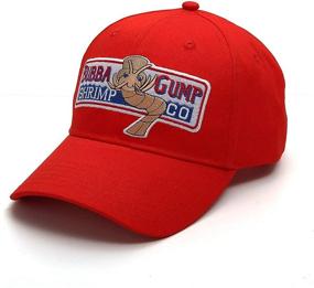 img 3 attached to Red Bubba Gump Baseball Cap Shrimp Co. Embroidered Hat - Adjustable & Bend Brimmed