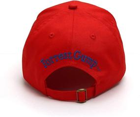 img 2 attached to Red Bubba Gump Baseball Cap Shrimp Co. Embroidered Hat - Adjustable & Bend Brimmed