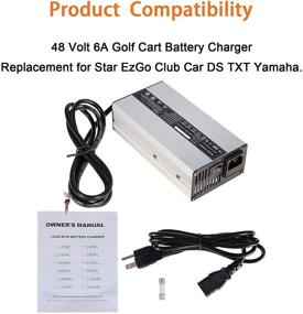 img 1 attached to 🏌️ High Performance 48V Golf Cart Battery Charger, 6 Amps - Ideal Replacement for Star, EZ Go, Club Car DS, TXT, and Yamaha Models