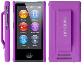 img 4 attached to 📱 Minisuit JAZZ Slim Shell Case with Belt Clip + Screen Protector for iPod Nano 7 or 8 / 7th or 8th Generation - Rubberized Purple: Enhanced SEO