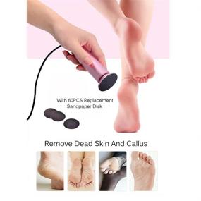 img 2 attached to 👣 FATUXZ Electric Callus Remover with 60pcs Replacement Sandpaper Discs: Professional Foot File for Dead Cracked Hard Skin Calluses - Electronic Callus Shaver with Adjustable Speed