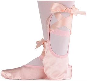 img 3 attached to LONSOEN Ballet Slipper Ribbons: Perfect Flats for Girls' Ballerinas