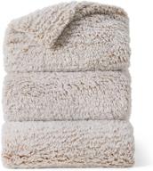 🛏️ bedsure ombre fleece sherpa blanket - ultra cozy king size bed blanket, lightweight & warm for all seasons, 2 tone gradient beige (108x90 inches) логотип