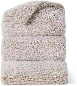 img 4 attached to 🛏️ Bedsure Ombre Fleece Sherpa Blanket - Ultra Cozy King Size Bed Blanket, Lightweight & Warm for All Seasons, 2 Tone Gradient Beige (108x90 inches)