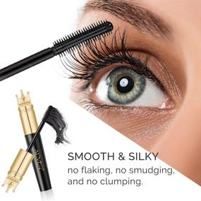 img 1 attached to 💦 Waterproof 4D Silk Fiber Lash Mascara - Long Lasting, Smudge-Proof & Natural Thickening for Lengthening, Volumizing, Clump-Free Application in Black