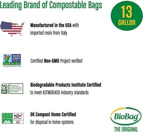 img 2 attached to 🌱 BioBag (США) 13 Галлоновые Компостные Пакеты - 144 Штуки (12 Коробок по 12 Штук), 100% Сертифицированные Пакеты для Пищевых Отходов из Кухни, Подходят для Кухонных Компостирующих Мусорных Корзин