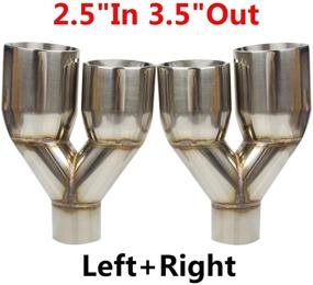 img 3 attached to 🔘 BLACKHORSE-RACING 2.5-inch to 3.5-inch Dual Slant Polished Exhaust Tips - Staggered Stainless Set, Pair (Left + Right)