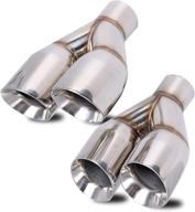 🔘 blackhorse-racing 2.5-inch to 3.5-inch dual slant polished exhaust tips - staggered stainless set, pair (left + right) logo