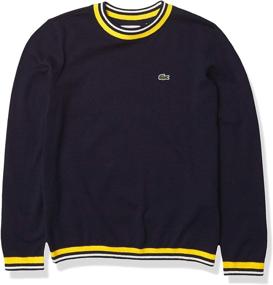 img 2 attached to Lacoste Multicolor Semi-Fancy Crewneck Sweater for Boys' Clothing - Ideal for Sweaters