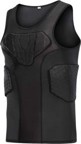 img 4 attached to 🏈 TUOY Men's Padded Compression Shirt - Protective Rib Chest Protector for Football, Paintball, Baseball