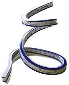 img 2 attached to 📏 TamBee 24 Inch Flexible Curve Ruler for Sewing and Quilting - Soft Tape Measure Blue/White 24 Inch (60cm)