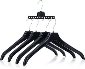 img 1 attached to 👔 Space Saving Closet Travel Hangers - HANGERWORLD 6 Black 8.9inch Plastic: Perfect Solution for Multiple Garments and Coats