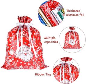 img 1 attached to 🎁 MIAHART 16pcs Christmas Gift Bags in 4 Sizes with Assorted Styles and Ribbon Ties for Xmas Party, Ideal for Christmas Gift Wrapping