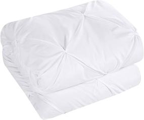 img 2 attached to 🛏️ Chic Home 10 Piece Hannah Pinch Pleated King Bed In a Bag Comforter Set - Ruffled, Pleated, and Complete - White With Sheet Set