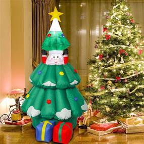 img 2 attached to 6FT Animated Inflatable Christmas Tree and Santa with Colorful Gift Boxes - Outdoor Yard Garden Lawn Home Xmas Decoration