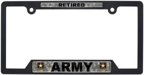 img 2 attached to Army Retired Camo Black Plastic Open License Plate Frame