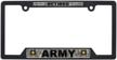 army retired camo black plastic open license plate frame logo