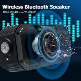 img 2 attached to 📻 Портативное ручное экстренное погодное радио - Bluetooth-колонка, батарея на 5000 мАч, NOAA WB AM FM, водонепроницаемость IPX5, солнечная зарядка, SOS, зарядное устройство для мобильного телефона, фонарик - идеально подходит для дома, кемпинга и ураганов.