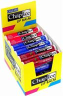 💋 chap-ice premium and traditional lip balm assortment for chapped, dry, or windburned lips - 24 sticks (0.15oz/4.25g) with cherry spf-4, original spf-4, and watermelon flavors logo