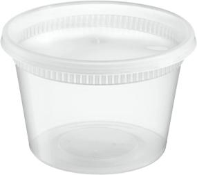 img 3 attached to 📦 48-Pack 16 oz. Plastic Deli Food Storage Containers with Tight-Seal Lids - Airtight Solution